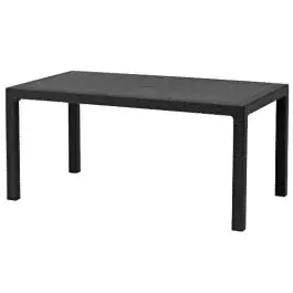 Plastični baštenski sto sivi sa imitacijom ratana 94x160 cm