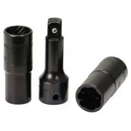 Set nasadnih ključeva za vađenje o&scaron;tećenih vijaka 3 kom. KS TOOLS