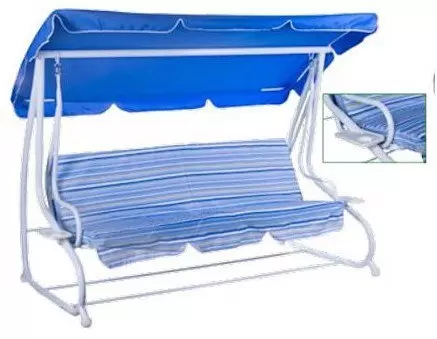 Baštenska ljuljaška krevet -  trosed plavo bele boje