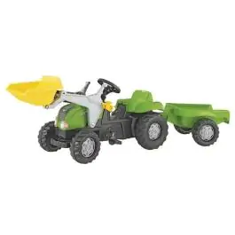 Traktor na pedale sa utovarivačem i prikolicom zeleni Rolly Kid-X