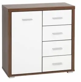 Komoda 4 fioke/1vrata NEWPORT orah/krem