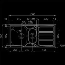 Sudopera RODI-OKIO LINE 100 FLAT SJAJ 1000x500- RODI
