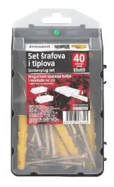 Set &scaron;rafova i tiplova 10x60 40 kom BEOROL