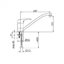 Slavina za sudoperu crna P-20 STAR (BK) Rubineta