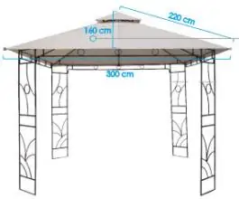 Metalna gazebo tenda Panama sa duplim krovom