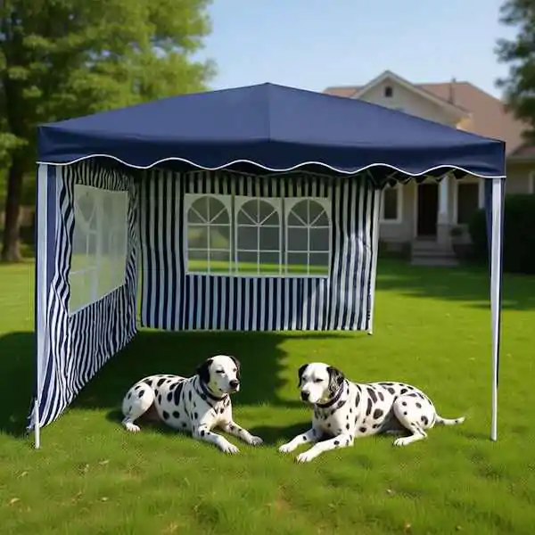 Paviljon na sklapanje sa 2 bočne strane 3x3m plavo-beli - proizvod na akciji