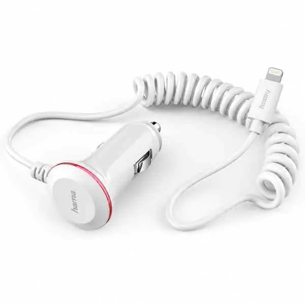 Auto punjač za Apple IPhone 5/5s/5c/6/6+/6s beli Hama