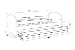 KREVET ZA DECU 160X80 PINE DEZEN 06 LOOKIE