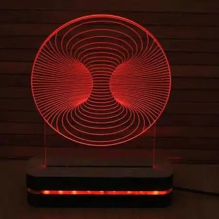 3D dekorativna lampa B008 crvena BLACK CUT