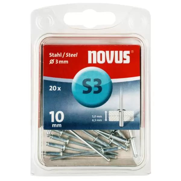 Pop nitne čelične S3 x 10mm 20kom Novus