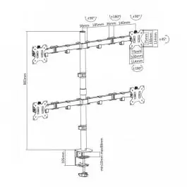 Stoni nosač za 4 monitora LCD 352/4 13"-27" SBox