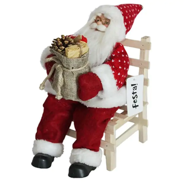 Deda Mraz crveni u stolici 30 cm