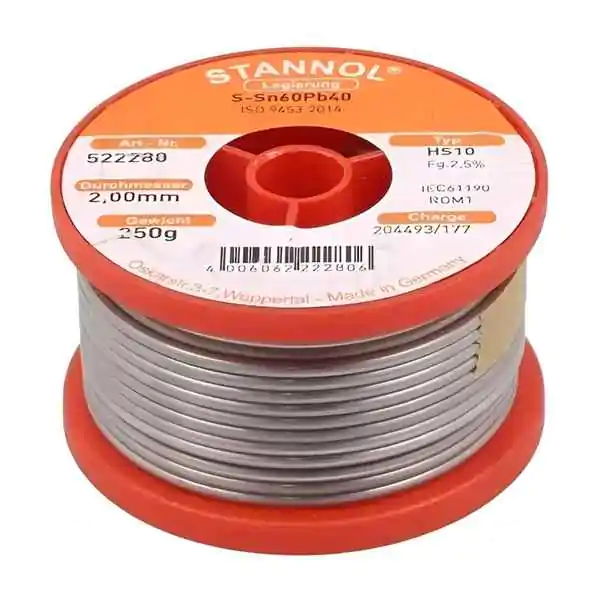 Žica za lemljenje Tinol punjena 2mm 250gr Sn60/Pb40 Stannol