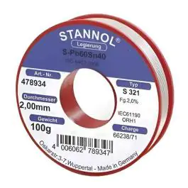 Žica za lemljenje Tinol punjena 2mm 1000gr Sn40/Pb60 Stannol
