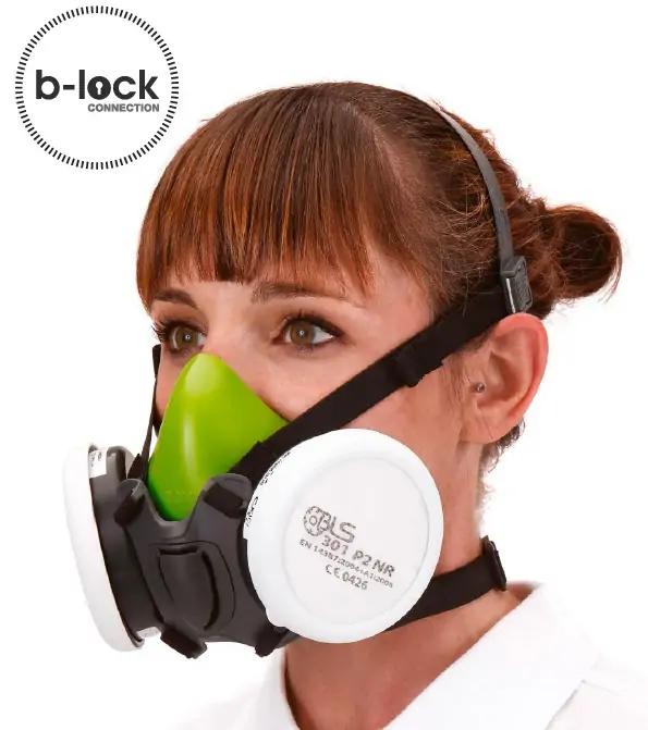 Zaštitna polumaska od termoplastike s dva filtera BLS4000R/S-M
