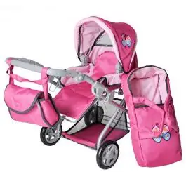Kolica za lutke Kyra pink w. Butterfly Knorr Toys