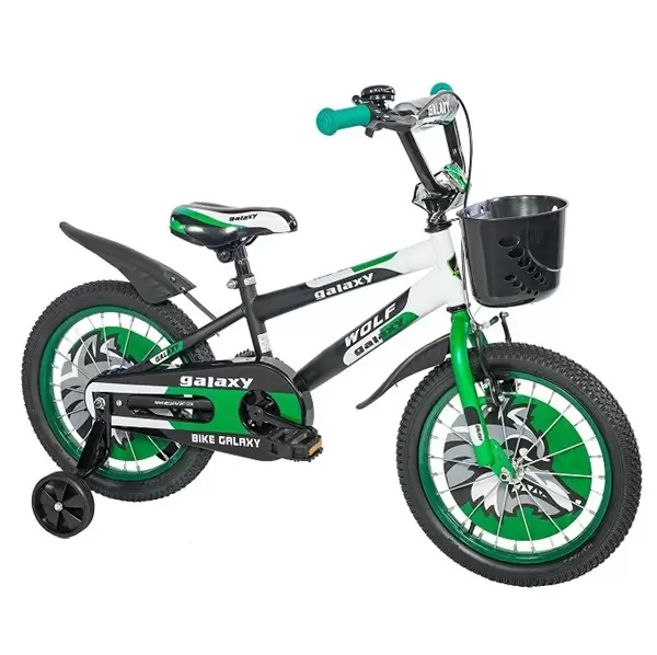 Dečiji bicikl 16" crna/siva/zelena WOLF