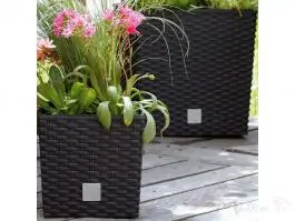 Baštenska saksija Rato Low 32x32x33 cm braon sa uloškom Prosterplast