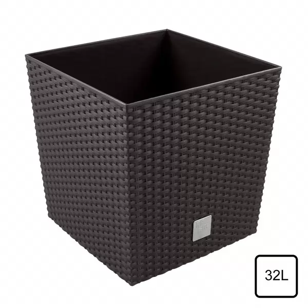 Baštenska saksija Rato Low 40x40x41 cm antracit sa uloškom Prosterplast