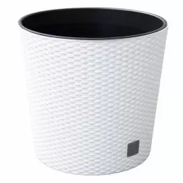 Baštenska saksija Rato Round 30x27 cm bela sa uloškom Prosperplast