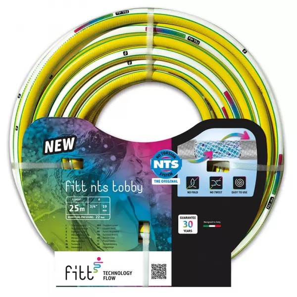 Crevo za vodu NTS Tobby no torsion sistem žuto 1/2" 50 m Fitt