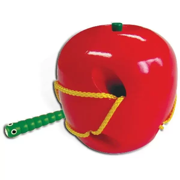 Igračka pertlanje jabuke i crv Viga