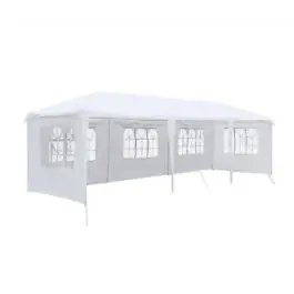 Baštenski paviljon Gazebo 3 x 9 m beli sa 8 bočnih strana