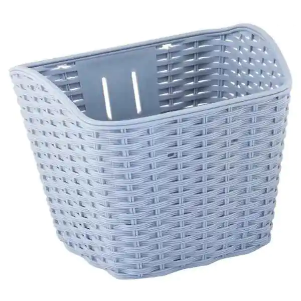 Korpa PVC pletena imitacija siva sa držačima VENSINI