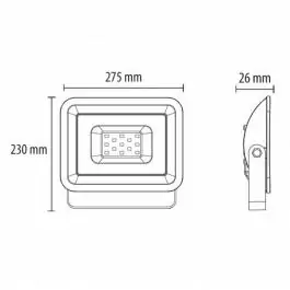 LED reflektor 100W LRF013EW-100/BK PROSTO