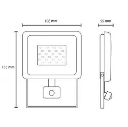 LED reflektor sa PIR senzorom 10W LRF008SW-10/BK Prosto