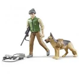 Figura šumar sa opremom i psom Bruder