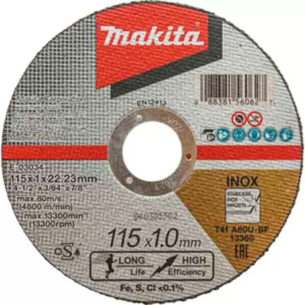Brusni disk za INOX 115/22,23/1 mm E-03034 Makita