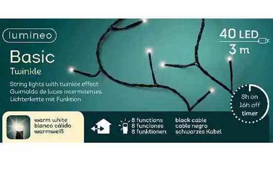 Novogodišnje lampice za spoljnu i unutrašnju upotrebu 3m 40 LED LUMINEO - proizvod na akciji