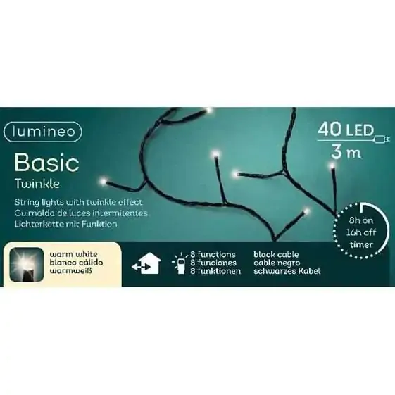 Novogodišnje lampice za spoljnu i unutrašnju upotrebu 3m 40 LED LUMINEO - proizvod na akciji