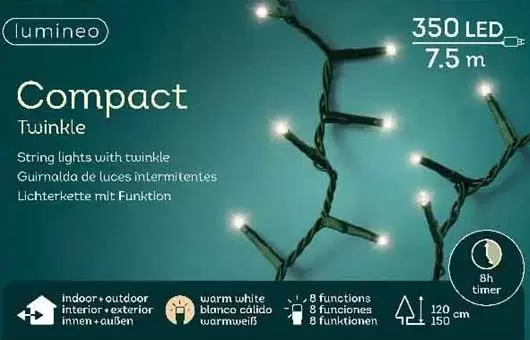 Novogodišnje LED lampice za spoljnu i unutrašnju upotrebu 350 LED 7.5m LUMINEO