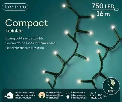 Novogodišnje LED lampice za spoljnu i unutrašnju upotrebu 750 LED 16m LUMINEO