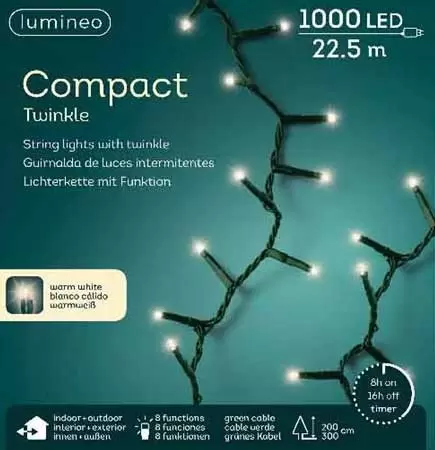 Novogodišnje LED lampice za spoljnu i unutrašnju upotrebu 1000 LED 22.5m LUMINEO