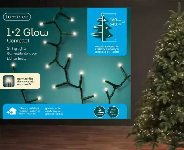 Novogodišnje stepenaste LED lampice 1-2-glow Compact 6 nivoa 540 LED LUMINEO