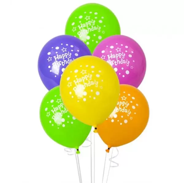 Gumeni baloni rodjendan razne boje Festo 8 kom