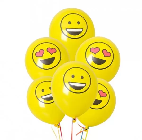 Gumeni baloni Smiley žuti Festo 8 kom