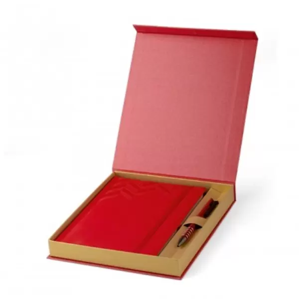 Set notes i olovka u lux kutiji MAJESTIC crveni