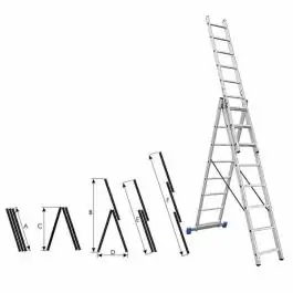 Merdevine trodelne aluminijumske 3x7 Womax