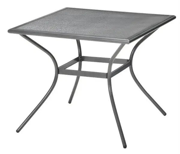 Baštenska garnitura sto PICTOR 88x88cm+4 MADER sive stolice