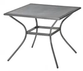 Baštenska garnitura sto PICTOR 88x88cm+4 MADER sive stolice