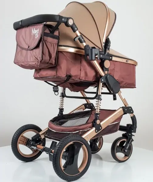 Kolica za bebe MARSI 600 bež-zlatni ram