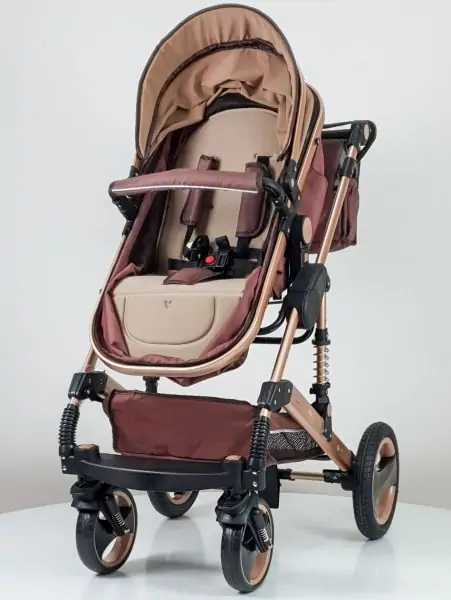 Kolica za bebe MARSI 600 bež-zlatni ram
