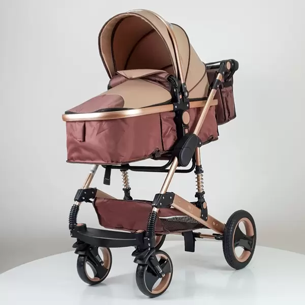 Kolica za bebe MARSI 600 bež-zlatni ram
