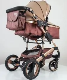 Kolica za bebe MARSI 600 bež-zlatni ram