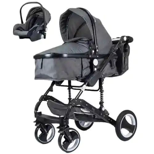 Kolica za bebe sa auto sedištem MARSI 600-1 siva-crni ram - proizvod na akciji