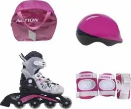 Roleri PW-116A Dalmatinac Rozi set kaciga I štitnici PVC ABEC5 S(30-33) ACTION